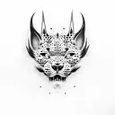 diablo 666 esvastica leopardo tattoo design idea