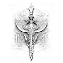 Poseidon's trident arm piece tattoo design idea