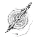 Poseidon's trident arm piece tattoo design idea