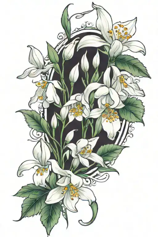 snowdrops and carnations sleeve filler tattoo tattoo design idea