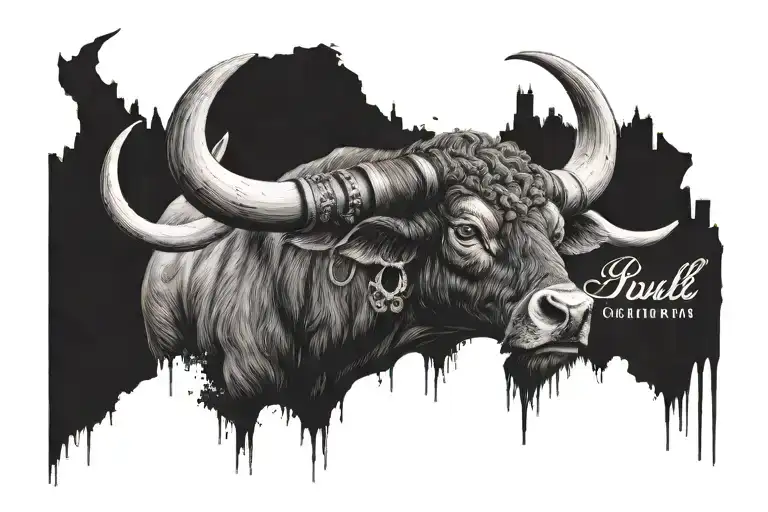 bull horns with the name Joseph included  tattoo design idea