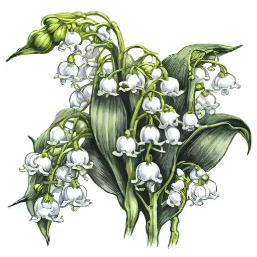 lily of the valley flower with daisies  tattoo design idea