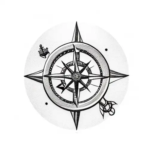 lighthouse, anchor, compass tattoo design idea