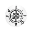 lighthouse, anchor, compass tattoo design idea