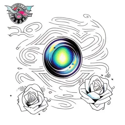colorfull black Hole  tattoo design idea
