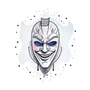 half happy mask half sad mask tattoo design idea