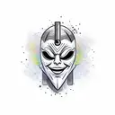 half happy mask half sad mask tattoo design idea