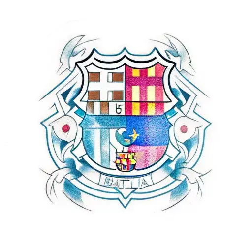 Barcelona crest with més que un club  tattoo design idea