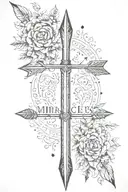 arrow with name Miracles tattoo design idea