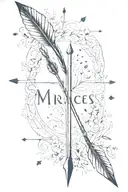 arrow with name Miracles tattoo design idea