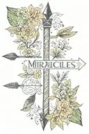 arrow with name Miracles tattoo design idea