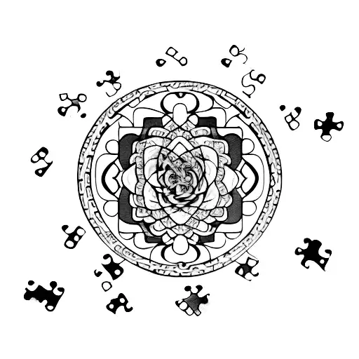 puzzle template  tattoo design idea