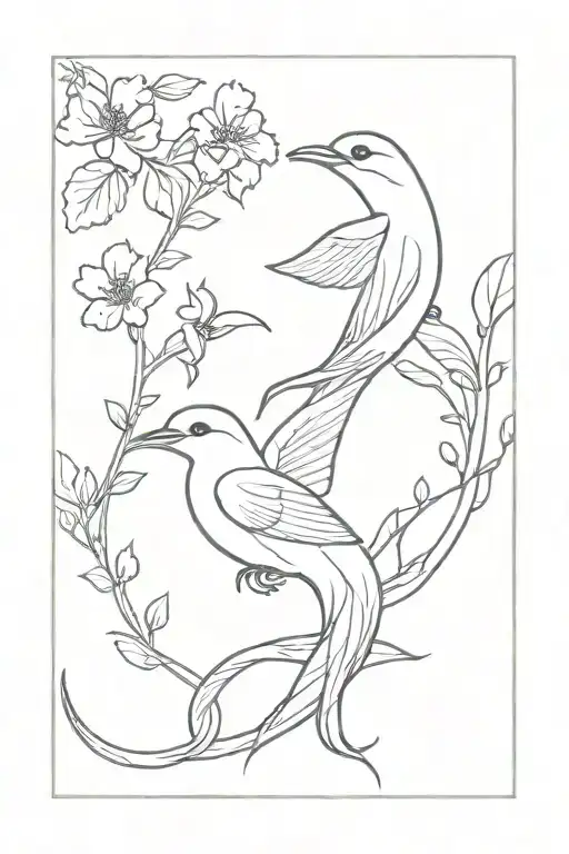 swallow clover twins snake japanese style tattoo design idea