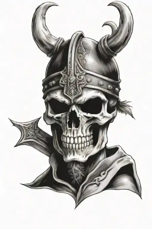 Poland and skull and Viking tattoo design idea