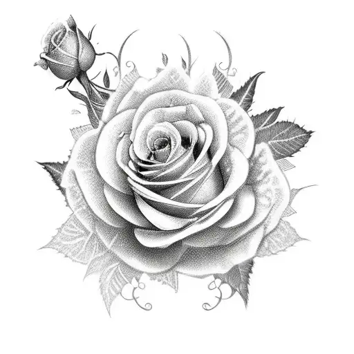 gothic fairy roses tattoo design idea