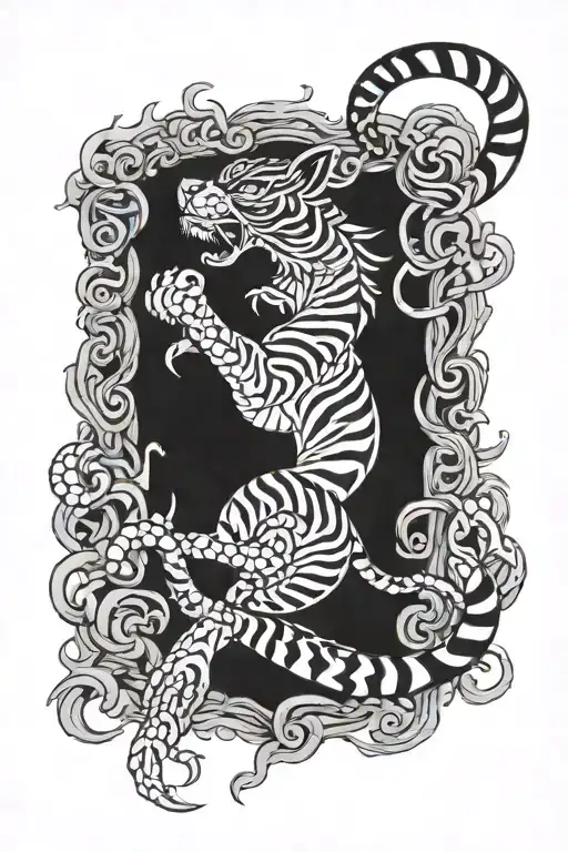 tiger dragon tattoo design idea