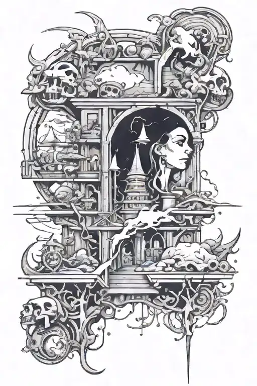 dark horizons bridging the gap between life and loss  tattoo design idea