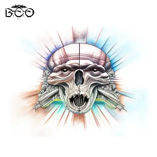 baco de da Vinci espejado tattoo design idea