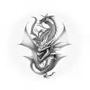 Dragon efecto 3D tattoo design idea