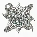 celtic knot with dates below tattoo design idea