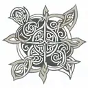 celtic knot with dates below tattoo design idea