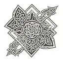 celtic knot with dates below tattoo design idea