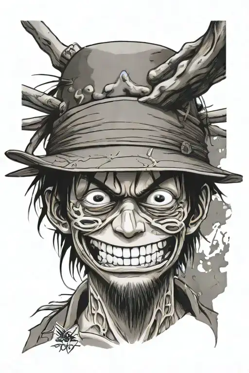 monkey D Luffy tattoo design idea