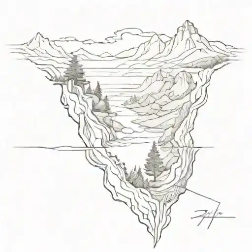 landscape tattoo design idea