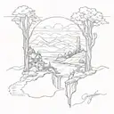landscape tattoo design idea