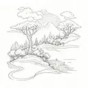 landscape tattoo design idea