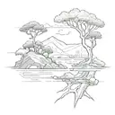 landscape tattoo design idea
