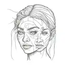 Three expressions: crying face, smiling face, angry face tattoo design idea