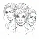 Three expressions: crying face, smiling face, angry face tattoo design idea