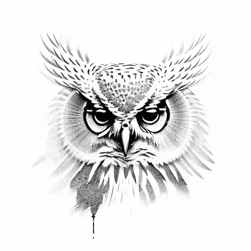 Owl Eagle Dark tattoo design idea