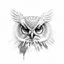 Owl Eagle Dark tattoo design idea