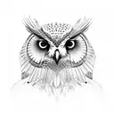 Owl Eagle Dark tattoo design idea