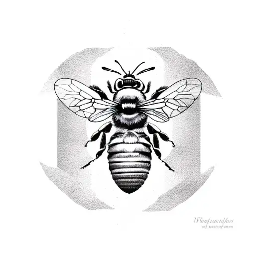 Honey Bee moon tattoo design idea