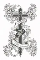 cross with the words "When you have a dream, you've got to grab it and never let go." in it tattoo design idea