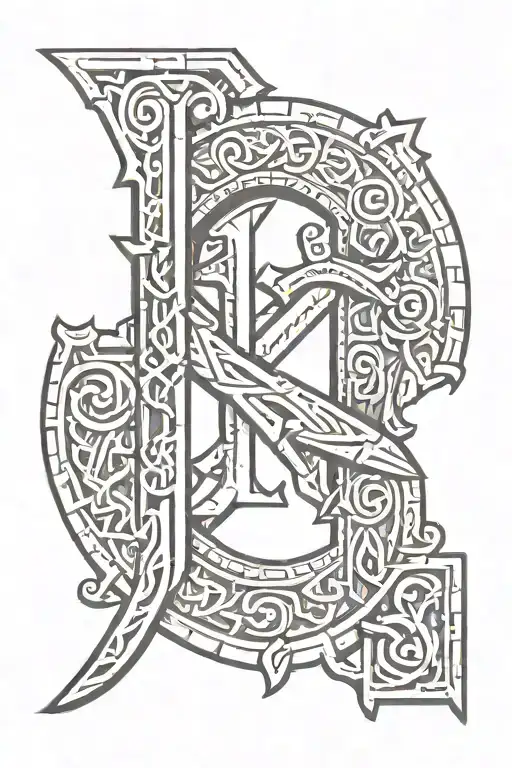 Viking rune , mythology symbols , latin alphabet meanable Word  ,  tattoo design idea