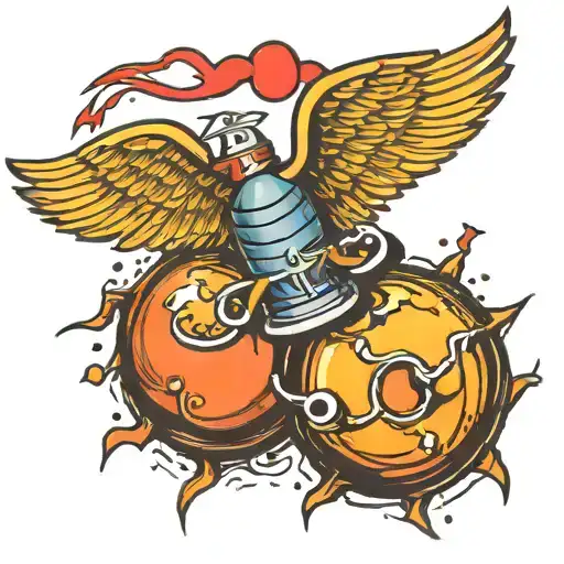 bomb with wings spread tattoo design idea