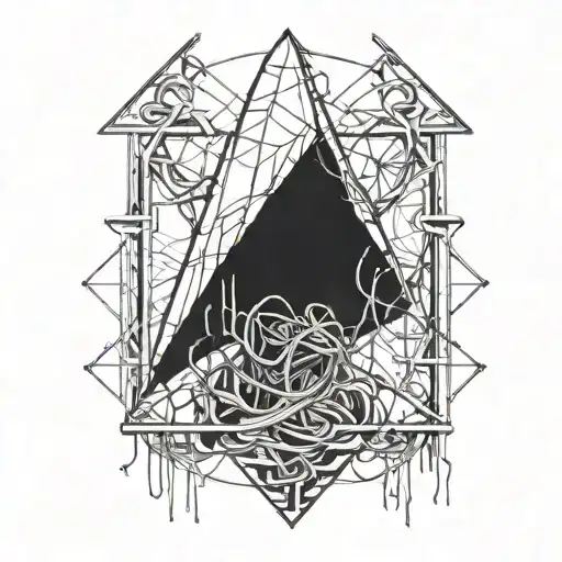 Silent Hill's Pyramide Head character is full of wires in his body tattoo design idea