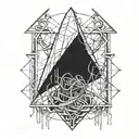 Silent Hill's Pyramide Head character is full of wires in his body tattoo design idea