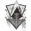 Silent Hill's Pyramide Head character is full of wires in his body tattoo design idea