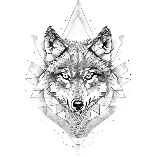 Geometric Wolf Illustration  Geometric wolf Geometric animal tattoo Geometric  wolf tattoo