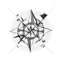 compass and arrows tattoo design idea
