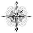 compass and arrows tattoo design idea