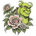 shrek rose tattoo design idea