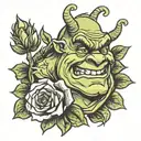 shrek rose tattoo design idea