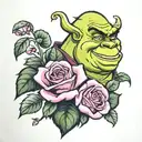 shrek rose tattoo design idea