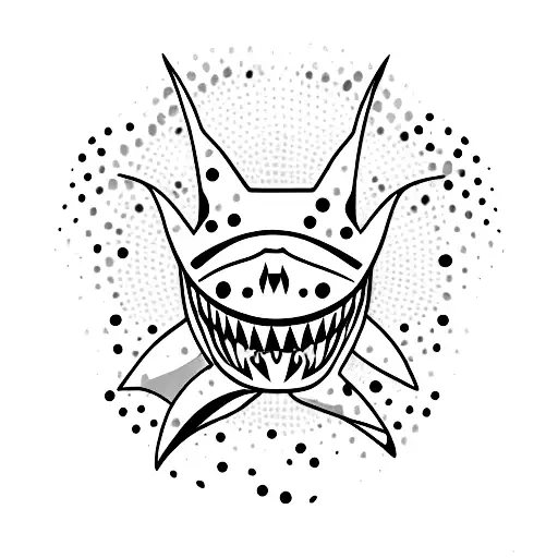 shark Fin with dots  tattoo design idea